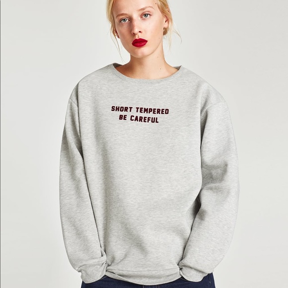 slogan sweatshirt zara